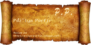 Pólya Porfir névjegykártya